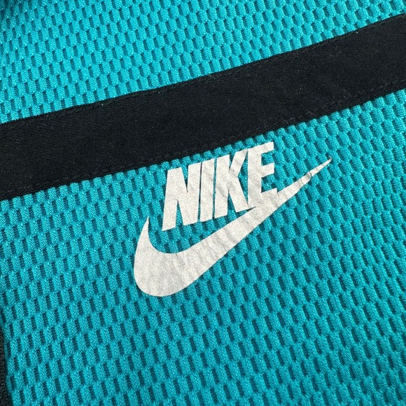 Nike Dry Fit Womens Teal Waffle Knit Full Zip Hoodie Mesh Jacket Small 19542 - Picture 3 of 11